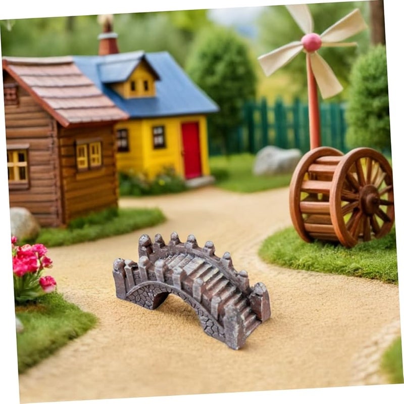 6 قطع من جسور الحدائق الآسيوية المصغرة، زينة ديكور المناظر الطبيعية المتينة المقاومة للبهتان - Image 5